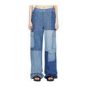 Cargo Jeans met Hoge Taille Marine Serre , Blue , Dames