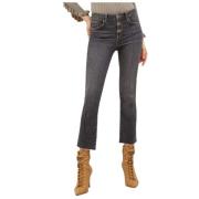 Hoge Taille Princess Crop Flare Jeans Liu Jo , Gray , Dames