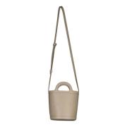 Leren Bucket Tas met Logo Marni , Brown , Dames