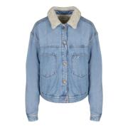 Lichtblauwe Denim Shearling Jas Isabel Marant Étoile , Blue , Dames