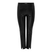 Leather Trousers Only Carmakoma , Black , Dames