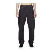 Tekstprint Denim Jeans Moncler , Black , Heren