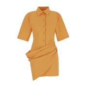 Mini Jurk met Camisa Stijl Jacquemus , Orange , Dames