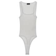 Geribbeld Bodysuit Zwemkleding Jacquemus , White , Dames