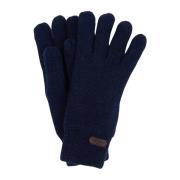 Zachte gebreide handschoenen met geribbelde boorden Barbour , Blue , U...