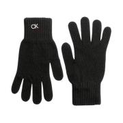 Wollen Handschoenen - Zwart, Metalen Logo, Instapsluiting Calvin Klein...