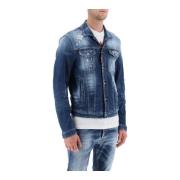 Versleten Denim Dan Jas Dsquared2 , Blue , Heren