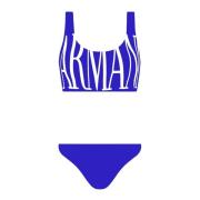 2-delige badpak met groot logo Emporio Armani , Blue , Dames