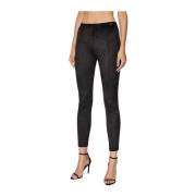 Suede Leggings - Super Slim Fit Guess , Black , Dames