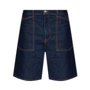 Donkerblauwe Denim Shorts met Verstelbare Gesp Kenzo , Blue , Heren