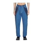 Gestreepte Patchwork Jeans Kenzo , Blue , Heren