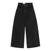 Zwarte Loose-fit Jeans met Hoge Taille Levi's , Black , Dames