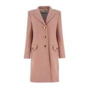 Stijlvolle Roze Wollen Jas Moschino , Pink , Dames