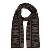 Iconisch Logo Wollen Sjaal Moschino , Black , Dames