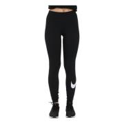 Zwarte Swoosh Leggings Nike , Black , Dames