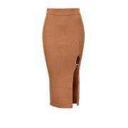 Stretch Wollen Rok Pinko , Brown , Dames