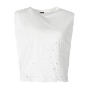 Casual Ronde Hals T-shirt Pinko , White , Dames