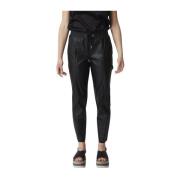 Imitatieleren Broek Pinko , Black , Dames