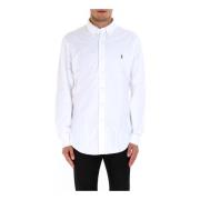 Slim Fit Katoenen Overhemd Polo Ralph Lauren , White , Heren