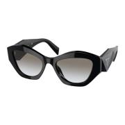 Zwarte/Grijze Zonnebril Prada , Black , Dames