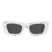 Cat-Eye Zonnebril met Stijl en Elegantie Prada , White , Unisex