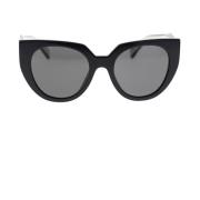 Prada Oversized Cat-Eye Zonnebril Prada , Black , Unisex