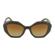 Stijlvolle Geometrische Zonnebril Prada , Brown , Dames