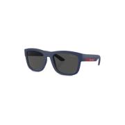 Blauwe Linea Rossa Zonnebril Prada , Blue , Heren