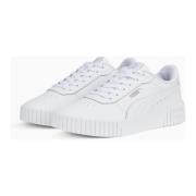 Leren Geperforeerde Sneakers Puma , White , Dames