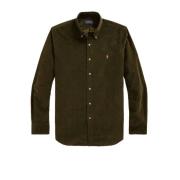Corduroy Slim Fit Polo Shirt Ralph Lauren , Green , Heren