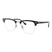 Sleek Black Silver Eyewear Frames Ray-Ban , Black , Dames