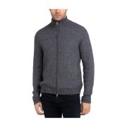 Regular Fit Dark Grey Melange Cardigan Replay , Gray , Heren