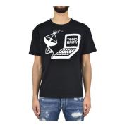 Zwart Katoenen Crew Neck T-Shirt Stella McCartney , Black , Heren