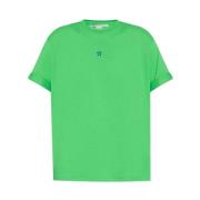 Groene biologisch katoenen T-shirt met sterrenborduursel Stella McCart...