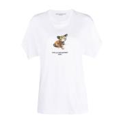 Tiger-Print Katoenen T-shirt Stella McCartney , White , Dames