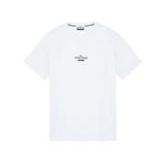 Archivio Print T-Shirt, Heren Casual Mode Stone Island , White , Heren