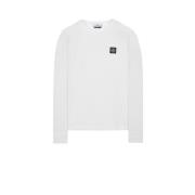 Wit Slim Fit T-Shirt met Lange Mouwen Stone Island , White , Heren