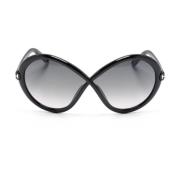 Zwarte zonnebril met originele accessoires Tom Ford , Black , Dames
