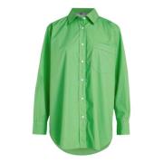 Oversized Katoenen Poplin Shirt Tommy Hilfiger , Green , Dames