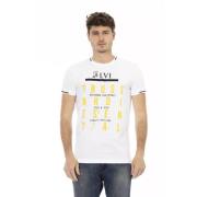 Action Wit Katoenen T-Shirt met Frontprint Trussardi , White , Heren