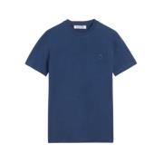 Greyhound Borduurwerk Katoen Stretch T-Shirt Trussardi , Blue , Heren