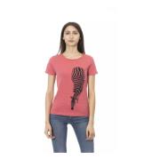 Roze Bedrukt T-Shirt voor Dames Trussardi , Pink , Dames