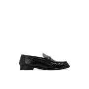 Leren loafers Versace , Black , Dames