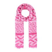 Bedrukte Modale Mengeling Sjaal Versace , Pink , Dames