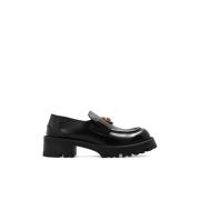 Leren loafers Versace , Black , Dames