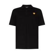 Polo shirt met logo Versace , Black , Heren