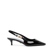 Slingback Patent Hakken Versace , Black , Dames