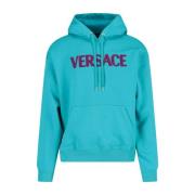 Katoenen sweatshirt met logo Versace , Green , Dames