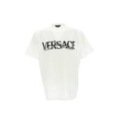 Katoenen Jersey T-Shirt Versace , White , Heren