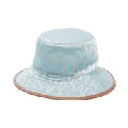 Allover Logo Print Bucket Hat Versace , Blue , Heren
